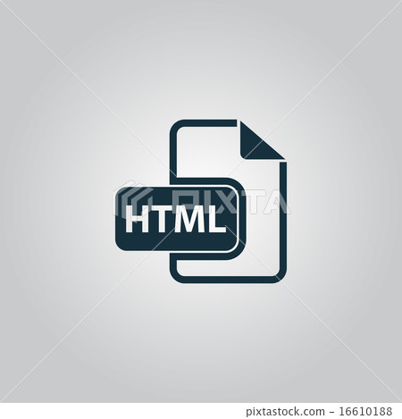 HTML file extension icon vector. 16610188