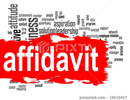 Affidavit word cloud with red banner Affidavit word cloud with red banner 16610457