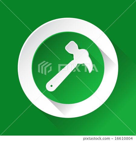 green circle shiny icon - claw hammer 16610804