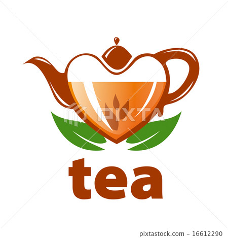 logo teapot in the shape of a heart and leaves logo teapot in the shape of a heart and leaves 16612290