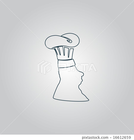 Silhouette of chef in hat 16612659