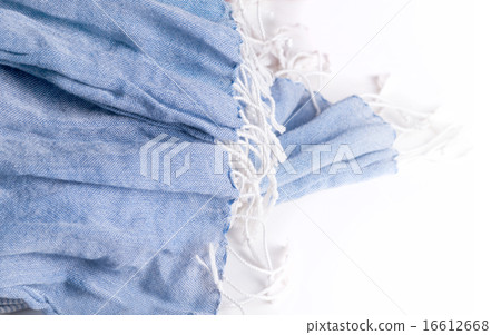 detail of light blue woman scraf isolated on white detail of light blue woman scraf isolated on white 16612668