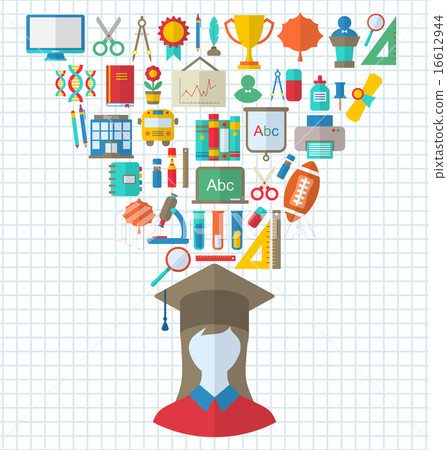Set of Education Flat Colorful Icons Set of Education Flat Colorful Icons 16612944