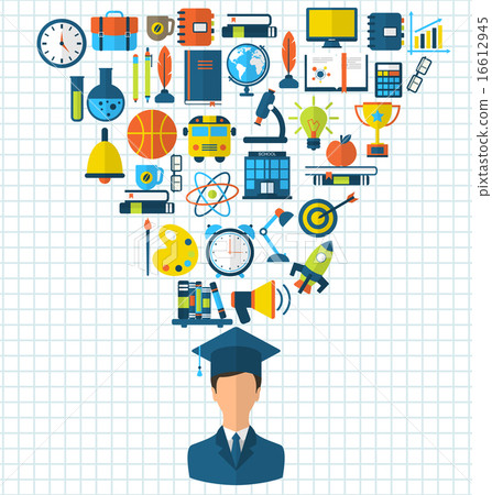 Education Flat Colorful Icons Education Flat Colorful Icons 16612945