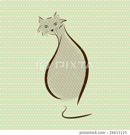 Cat on vintage background, seamless pattern 16613125