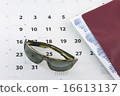 Sunglasses, tickets and calendar 16613137