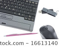 Laptop, mouse, USB flash and pen 16613140