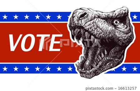 Be responsible - Presidential Election Poster with trex head.  16613257