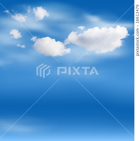 White clouds in the sky on blue 16613479