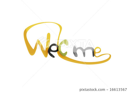 Welcome word, drawn lettering typographic element Welcome word, drawn lettering typographic element 16613567