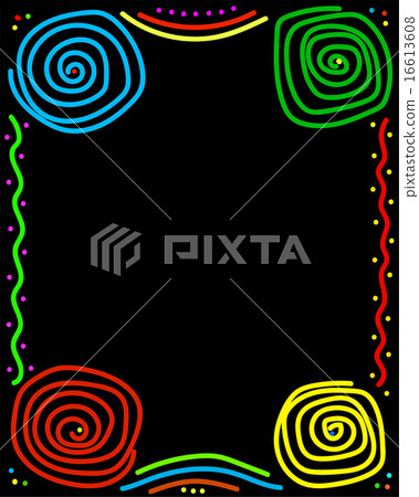 Oriental motif pattern frame on a black background. Oriental motif pattern frame on a black background. 16613608