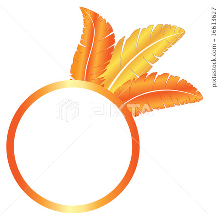 Orange blank frame ring with feathers Orange blank frame ring with feathers 16613627