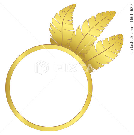 Gold frame ring with feathers Gold frame ring with feathers 16613629