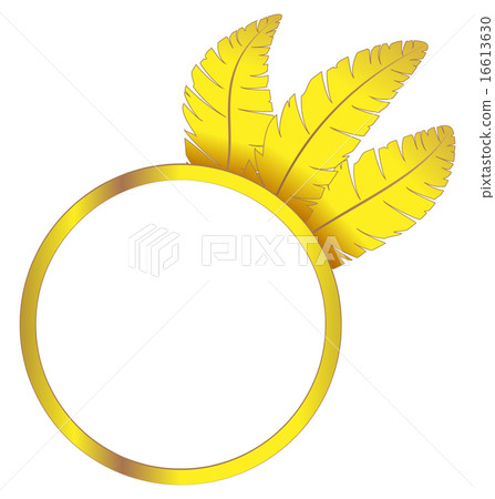 Gold frame ring with feathers Gold frame ring with feathers 16613630