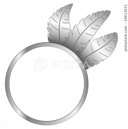 Gray frame ring with feathers Gray frame ring with feathers 16613631