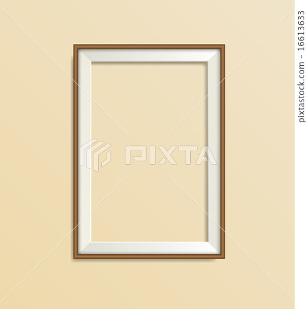 wooden frame isolated on beige wooden frame isolated on beige 16613633