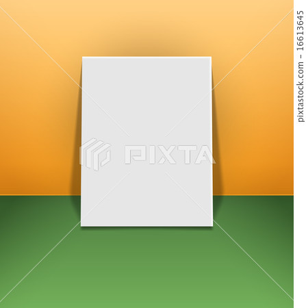 Blank photo frame canvas on green and orange Blank photo frame canvas on green and orange 16613645