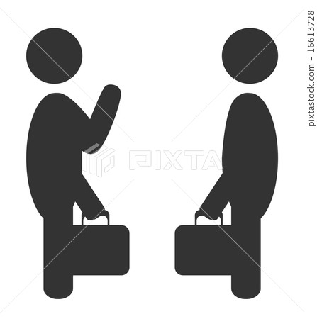 Greeting business situation icon isolated on white 16613728