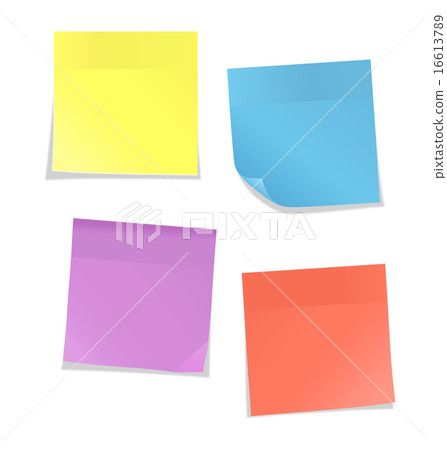 Multicolored stickers for note isolated on white 16613789