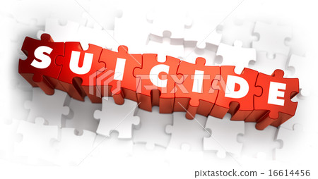 Suicide - Text on Red Puzzles. 16614456