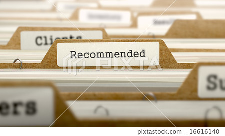 Recommended Concept with Word on Folder. Recommended Concept with Word on Folder. 16616140