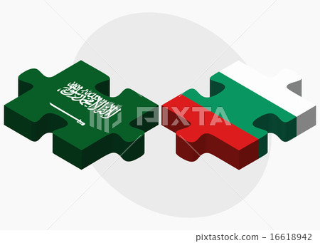 Saudi Arabia and Bulgaria Flags in puzzle Saudi Arabia and Bulgaria Flags in puzzle 16618942