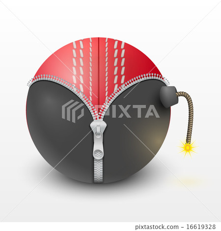 Cricket leather ball inside a burning bomb vector Cricket leather ball inside a burning bomb vector 16619328