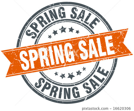 spring sale round orange vintage isolated stamp spring sale round orange vintage isolated stamp 16620306