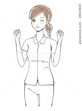Nurse illustration to pose a gut 16620683