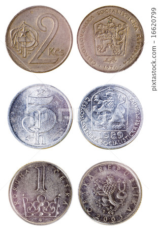 three different old czech coins 16620799