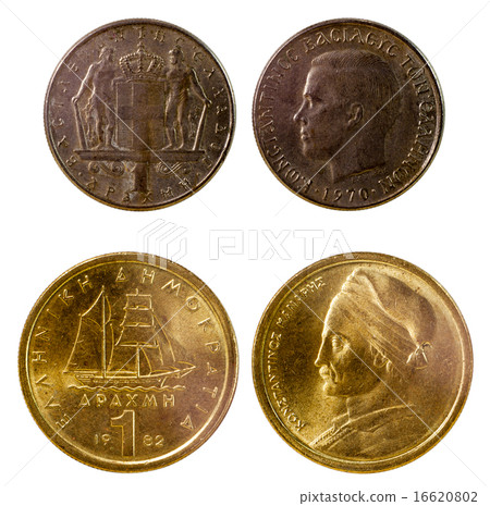 two old greek coins 16620802