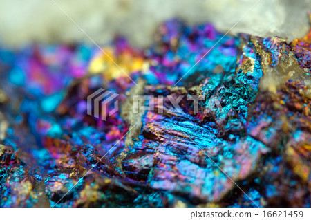 Background metal mineral with a crystal. Macro 16621459