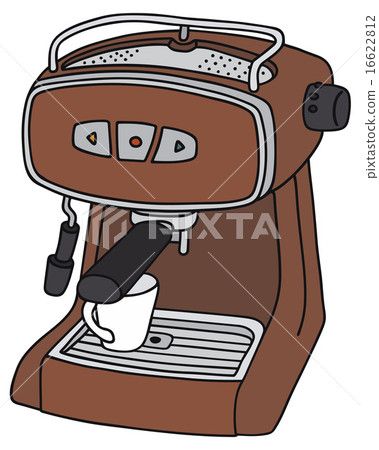 Red electric espresso maker 16622812