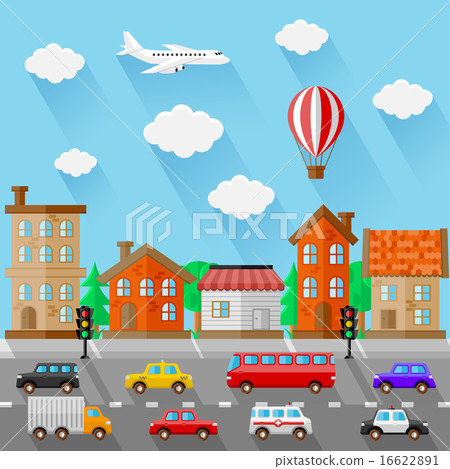 City landscape. Flat design. Vector illustration. 16622891