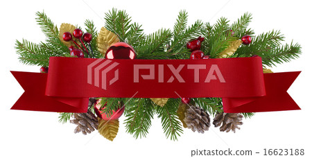 Christmas decoration element straight red ribbon 16623188