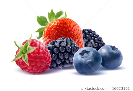 Wild berries group isolated on white background 16623191