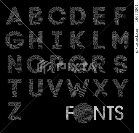 Finger print bold alphabet best font vector Finger print bold alphabet best font vector 16623861