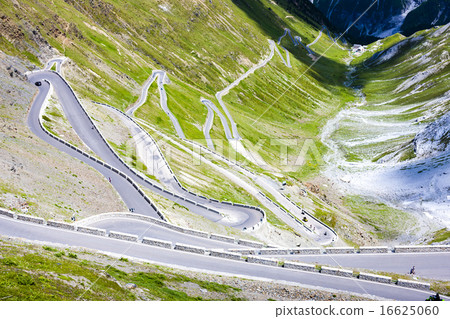 road at Passo dello Stelvio, Alto Adige, Italy road at Passo dello Stelvio, Alto Adige, Italy 16625060