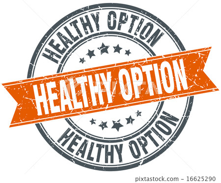 healthy option round orange vintage isolated stamp 16625290