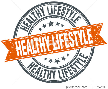 healthy lifestyle round orange isolated stamp healthy lifestyle round orange isolated stamp 16625291