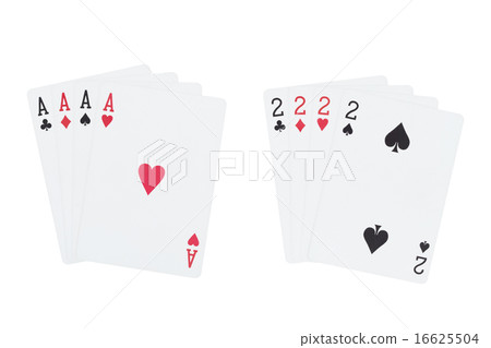 Four aces playing cards suits and four two cards 16625504