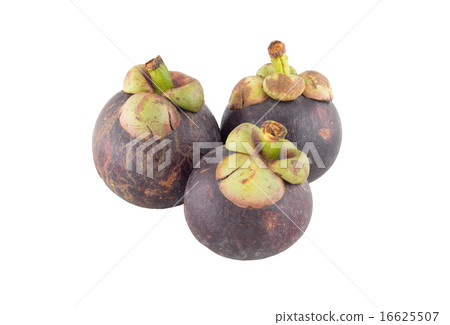 Mangosteen isolated on the white background Mangosteen isolated on the white background 16625507
