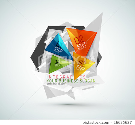 Triangle shape modern paper infographics 16625627