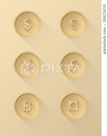Currency symbol icons dollar, euro, yen, pound 16625658