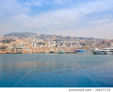 View of Genoa Italy from the sea 16627178
