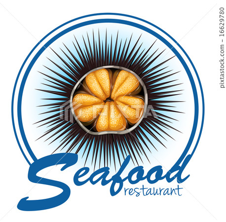 Sea urchin food label on white Sea urchin food label on white 16629780
