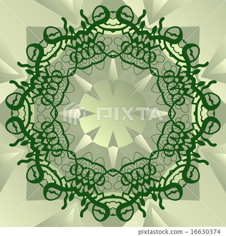 Green stylized mandala blank center for ext banner vector Green stylized mandala blank center for ext banner vector 16630374