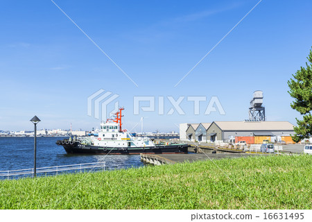 新港碼頭想要從橫濱市新港口的杯子麵館博物館公園 新港碼頭想要從橫濱市新港口的杯子麵館博物館公園 16631495