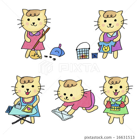 Cats doing housework Cats doing housework 16631513