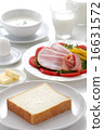 Eat egg egg butter ham salad soup jam white 16631572